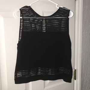 Black Mesh Tank Top